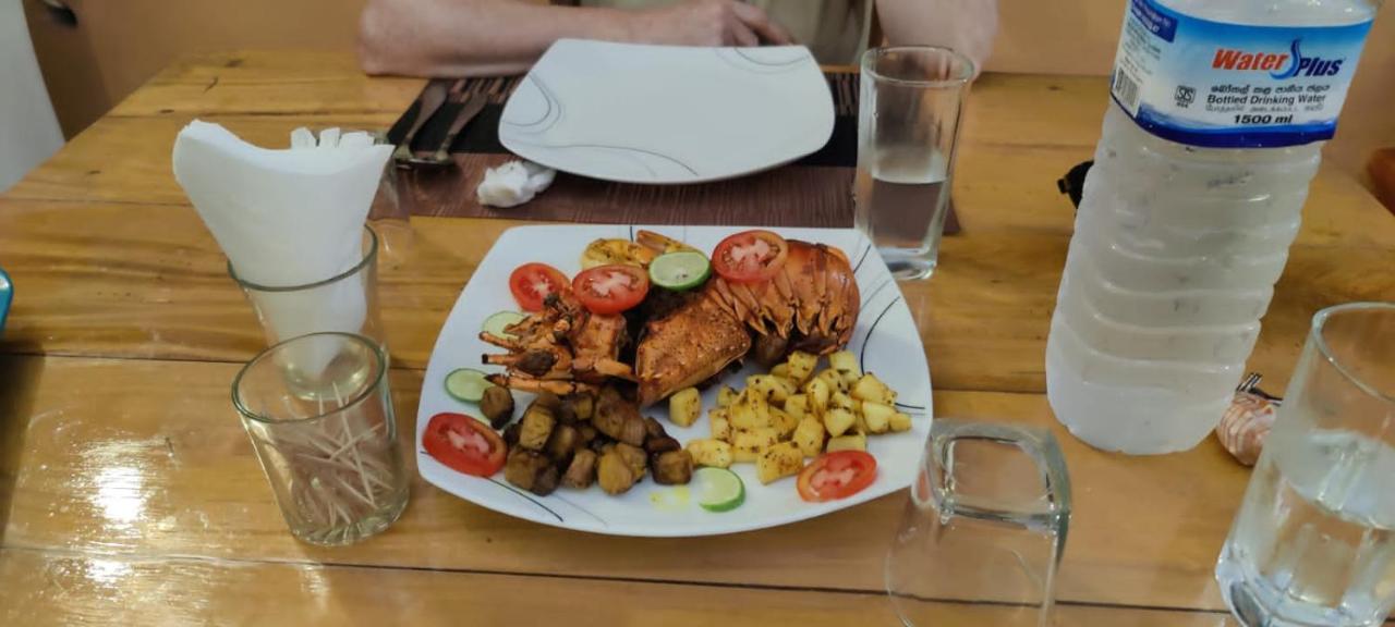 Freshly prepared fish and vegetables on a dining table